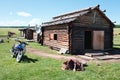 Typical wooden house in northern Mongolia