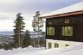 Typical wooden houses in Sweden during winter Royalty Free Stock Photo