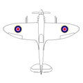 World War Two British Fighter Aircraft On White