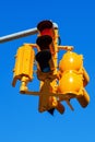Typical yellow traffic lights in NYC Royalty Free Stock Photo