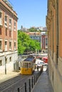 Typical yellow tram in Lisbon