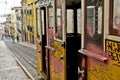 Typical yellow tram , Lisbon, Portugal.