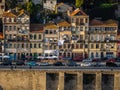 Typicall and colorfull house of porto in portugal with dom luis bridge