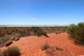 Typical desert vegetation on the background a great salt lake , Outhback Australian