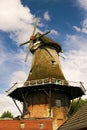 Typically East Frisian windmill in Upgant-Schott Royalty Free Stock Photo