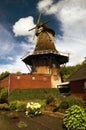 Typically East Frisian windmill in Upgant-Schott Royalty Free Stock Photo