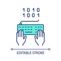Typing binary code RGB color icon Royalty Free Stock Photo