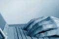 Typing hands on keyboard Royalty Free Stock Photo