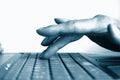 Typing hands on keyboard Royalty Free Stock Photo
