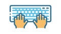 Typing hands keyboard computing work icon , vector design Generative AI Royalty Free Stock Photo