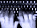 Typing On Keyboard blurry Hands Royalty Free Stock Photo