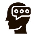 Typing Message And Man Silhouette Mind glyph icon Royalty Free Stock Photo