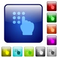 Typing security code color square buttons
