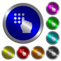 Typing security code luminous coin-like round color buttons