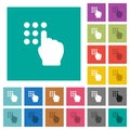 Typing security code square flat multi colored icons Royalty Free Stock Photo