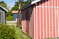 Typique colored wooden houses in biganos port Royalty Free Stock Photo