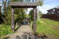 Kirzhach city, Vladimir Region, Russia, Typographic Bridge. Entrance.