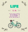 Typographic Background With Motivational Quotes, Life Is A Jorney