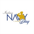 Typographic Banner Design for Indian Navy Day. Beautiful Calligraphy of Indian Navy Day.