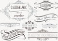 Typographic Calligraphic Frames Royalty Free Stock Photo