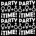 Party Time Threesome Sex Concept Typographic Pattern