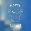 Typographic Easter Dove With Olive Branch On