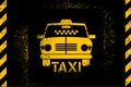 Typographic graffiti retro grunge taxi cab poster. Vector illustration. Royalty Free Stock Photo