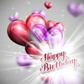 Typographic illustration of handwritten Happy Birthday re