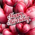 Typographic illustration of handwritten Happy Birthday re