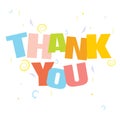 Typographic illustration of Thank You in multi colors