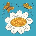Typographic poster with daisy in retro style Royalty Free Stock Photo