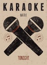 Typographic retro grunge karaoke poster. Vector illustration.