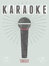 Typographic retro grunge karaoke poster. Vector illustration.