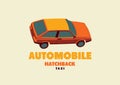 Typographic retro taxi cab poster. Vector illustration. Royalty Free Stock Photo