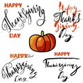 Typographic Thanksgiving Design Set Royalty Free Stock Photo