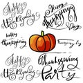 Typographic Thanksgiving Design Set Royalty Free Stock Photo