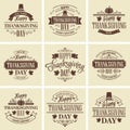 Typographic Thanksgiving Design Set. Vector Royalty Free Stock Photo