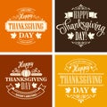 Typographic Thanksgiving Design Set. Vector Royalty Free Stock Photo