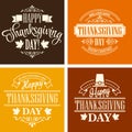 Typographic Thanksgiving Design Set. Vector Royalty Free Stock Photo