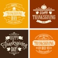 Typographic Thanksgiving Design Set. Vector Royalty Free Stock Photo