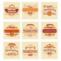 Typographic Thanksgiving Design Set. Vector Royalty Free Stock Photo