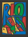 Typographic touristic hand drawn rio city Royalty Free Stock Photo