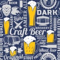 Typographic vector beer seamless pattern or background Royalty Free Stock Photo