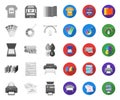 Typographical products mono,flat icons in set collection for design. Printing and equipment vector symbol stock web