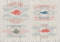 Typographical set of fish - vector