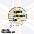 Typography Balloon for English Language Day Royalty Free Stock Photo