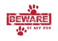 Typography design of Beware of Dog Sign Royalty Free Stock Photo