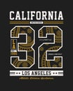 Typography design Los Angeles, California t-shirt graphic vector