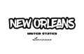 United States new orleans louisiana city graffitti font typography design