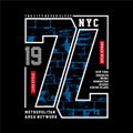 Typography Design New York City for T-shirt Graphi